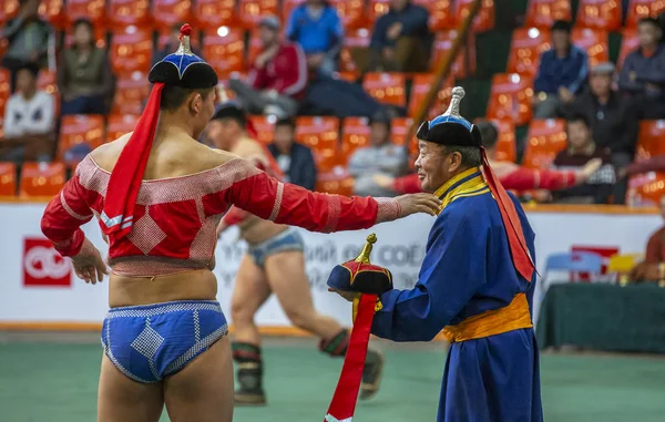 Ulannbaatar Mongolia Septiembre 2015 Mongolia Lucha Libre — Foto de Stock