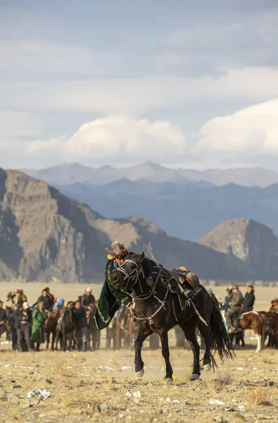 Баян Ульгії Монголія Жовтня 2015 Казахський Орел Мисливець Пейзажі Західної — стокове фото