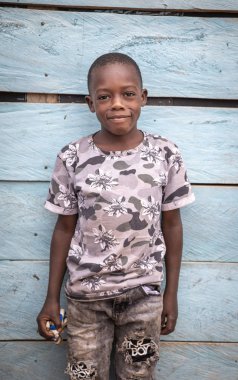 Same, Tanzanya-6 Haziran, 2019: Tanzanya köyünde Afrikalı çocuk