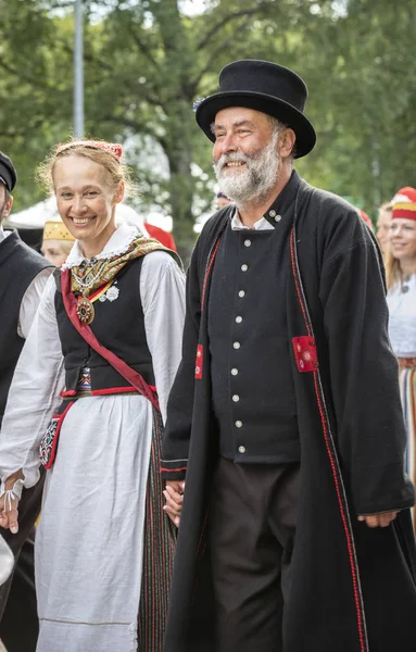 Tallinn Estonie Juillet 2019 Les Gens Vêtements Traditionnels Dans Les — Photo