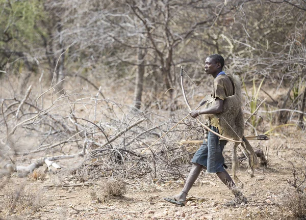 Eyasi Tanzanie Září 2019 Lovec Hadzabí Povaze Severské Tanzanie — Stock fotografie