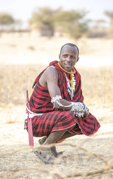 坦桑尼亚阿鲁沙 2019年9月7日 坦桑尼亚北部英俊的马赛战士 — 图库照片