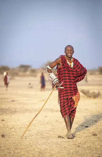 Arusha Tanzania 7Th September 2019 Handsome Maasai Warrior Northern Tanzania — Stock Photo, Image