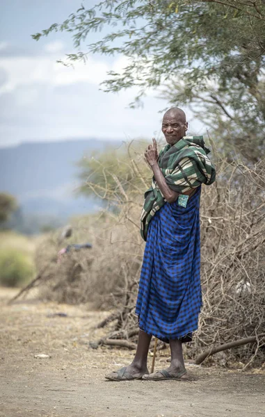 Arusha Tanzania Septiembre 2019 Anciano Maasai Con Atuendo Tradicional — Foto de Stock