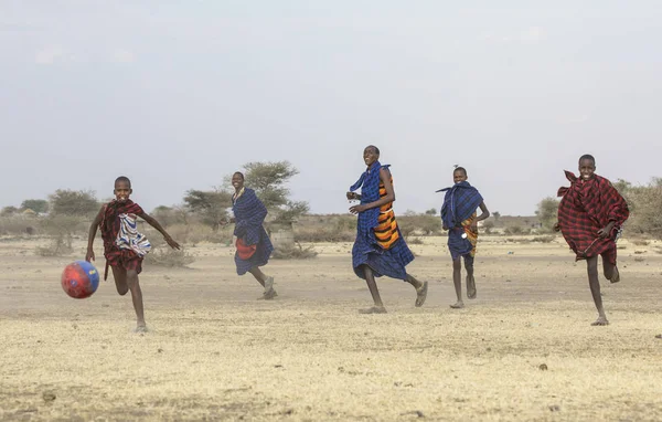 Αρούσα Τανζανία 7Th Σεπτεμβρίου 2019 Πολεμιστές Των Μασάι Που Παίζουν — Φωτογραφία Αρχείου