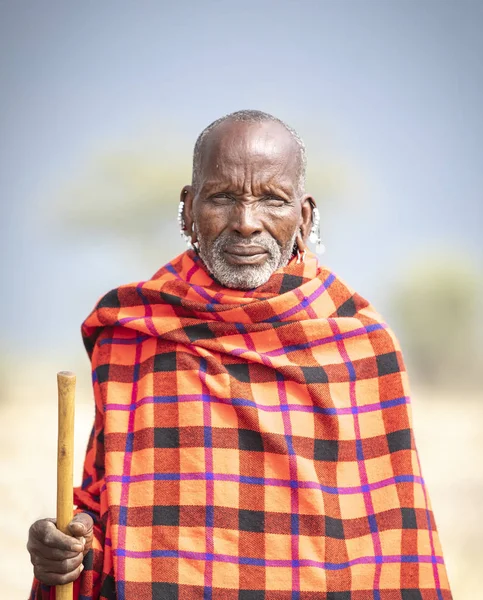 Arusha Tansania September 2019 Massai Krieger Einer Landschaft Der Nördlichen — Stockfoto