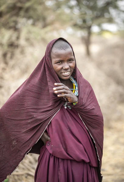 Arusha Tanzanie Září 2019 Vyobrazení Mladé Maasai — Stock fotografie