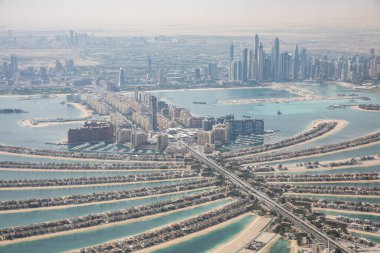 Dubai, Birleşik Arap Emirlikleri, 18 Mayıs 2018: Dubai 'deki Palm Island' ın havadan görünüşü