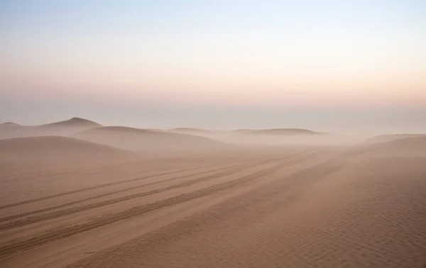 Paisagem Cênica Estrada Deserto Início Manhã — Fotografia de Stock