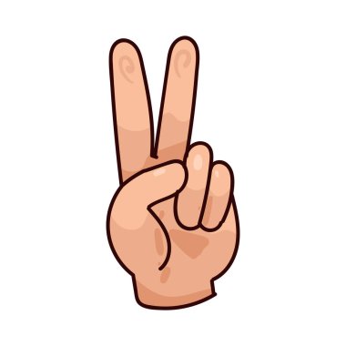  Barış eli, işaret ve orta parmaklarını 