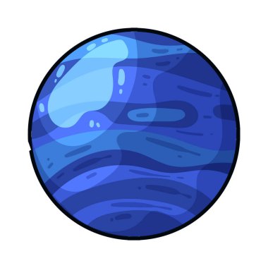 Neptün güçlü rüzgar ve fırtınalarıyla bilinen mavi bir buz devidir..