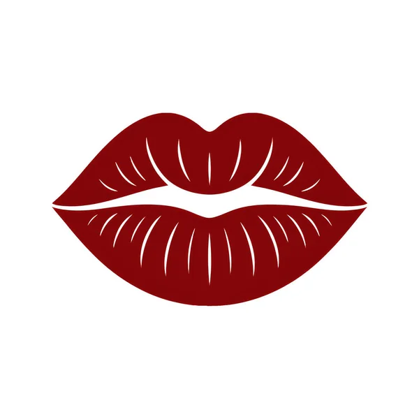 Koyu kırmızı bir öpücük izi silueti beyaz bir arkaplanda sergilenir. Dudakların grafik tasarımı, çeşitli tasarım uygulamaları için klasik ve zarif bir görsel öğe sağlayarak pürüzsüz ve tanımlıdır..