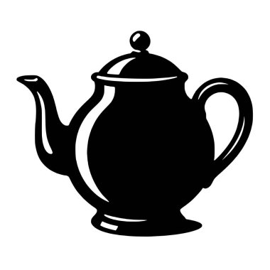 Siyah çaydanlık beyaz üzerine izole edildi