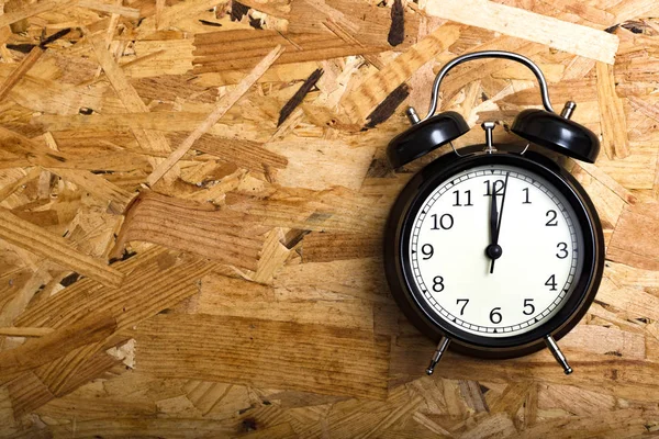 Jelölés Twelve Clock Osb Fekete Ébresztőóra — Stock Fotó