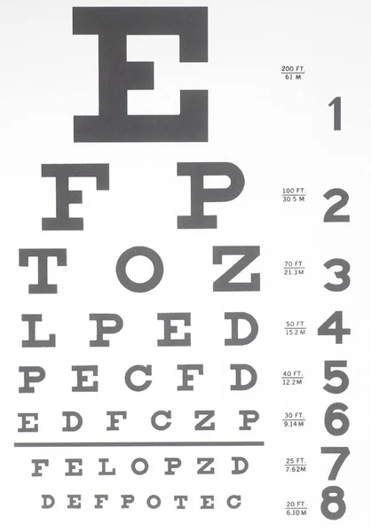 Eyesight test chart — Stock Photo, Image