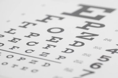 Beyaz arka plan üzerinde izole görme testi grafik