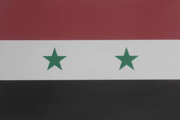Drapeau National Syrie Gros Plan Contexte — Photo