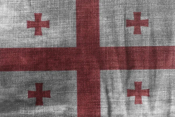 Bandiera Della Georgia Jeans Denim Texture Sfondo Primo Piano — Foto Stock