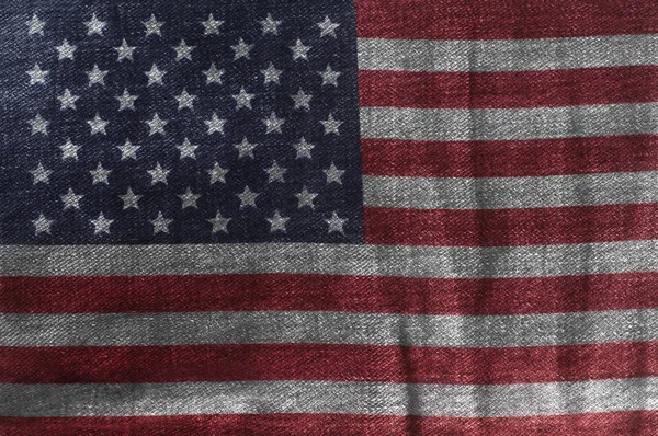 Usa Flagga Jeans Denim Konsistens Närbild Amerikas Förenta Staters Flagga — Stockfoto