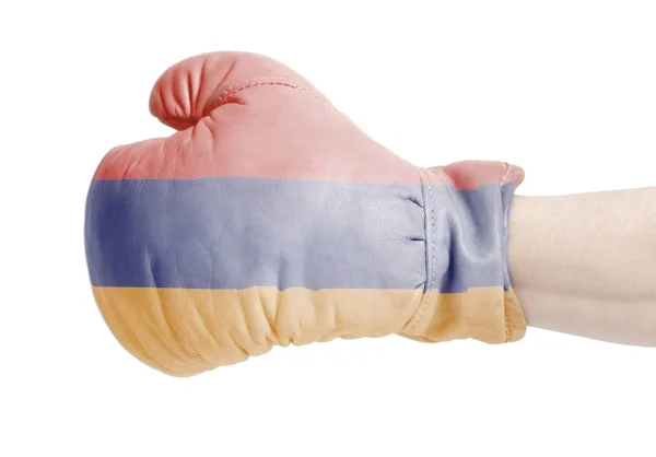 Flag Armenia Boxing Glove Isolated White Background — Stock Photo, Image