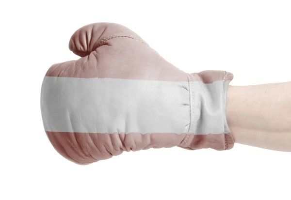 Flag Austria Boxing Glove Isolated White Background — Stock Photo, Image