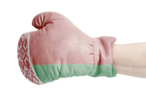 Belarus Flag Boxing Glove Isolated White Background — Stock Photo, Image