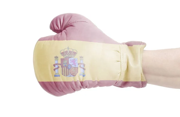 Vlajka Španělsko Boxerské Rukavice Izolovaných Bílém Pozadí — Stock fotografie