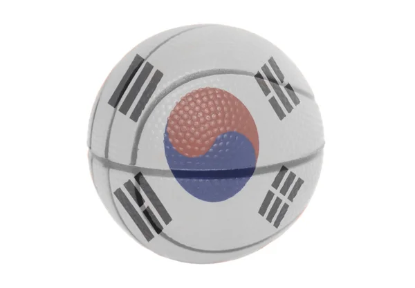 Coreia Sul Bandeira Bola Vôlei Isolada Fundo Branco — Fotografia de Stock