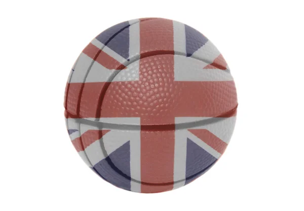 Bandera Británica Sobre Pelota Voleibol Aislada Sobre Fondo Blanco — Foto de Stock