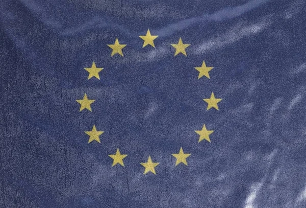 Avrupa Birliği Doku Arka Plan Bayrağı Yakın Çekim — Stok fotoğraf