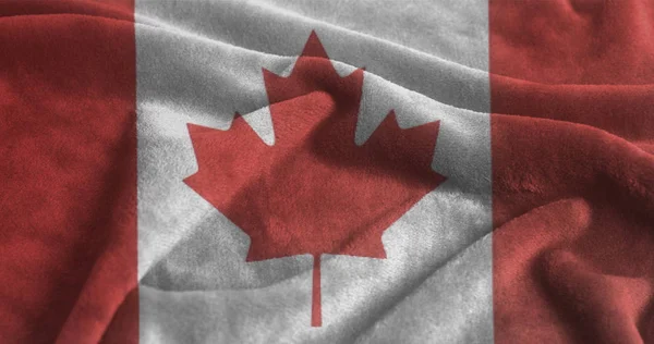 Ondeando Bandera Canadá Sobre Fondo Tela Terciopelo Cerca — Foto de Stock