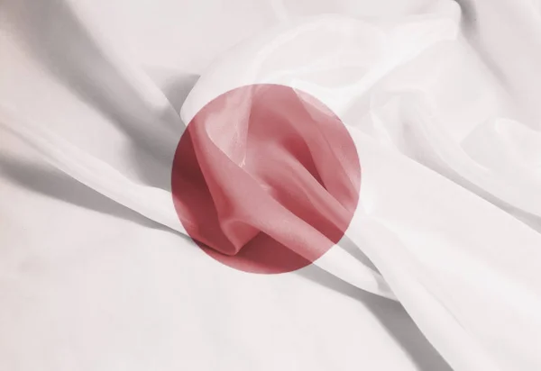 Rippled Waving Japan Flag Background Close — Stok Foto