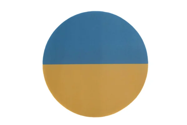 Круглі Національний Прапор Ukraine Isolated Білому Тлі — стокове фото