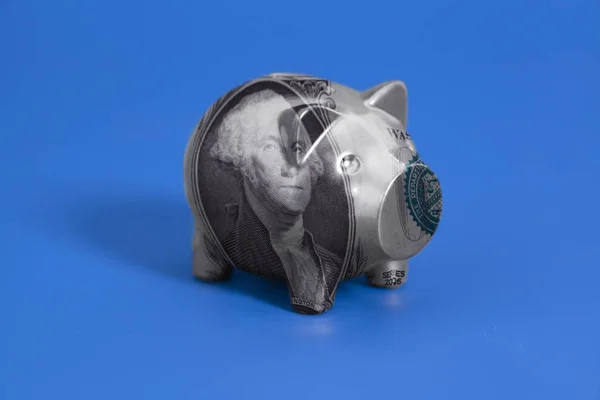 Piggy Bank Met Het Portret Van George Washington Één Amerikaanse — Stockfoto