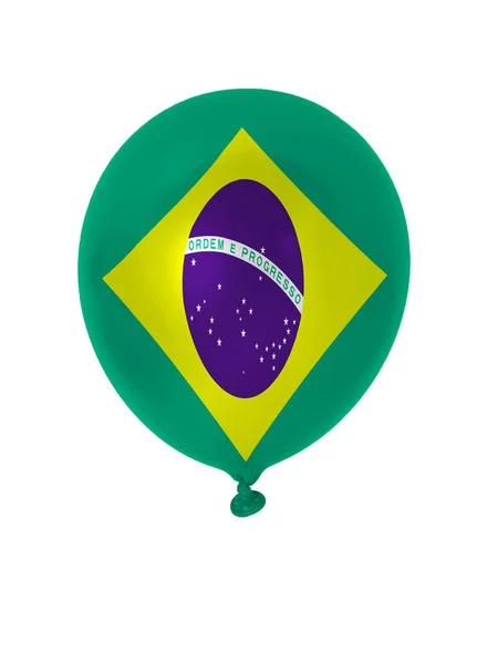 Flaga Brazylii Balon Białym Tle — Zdjęcie stockowe