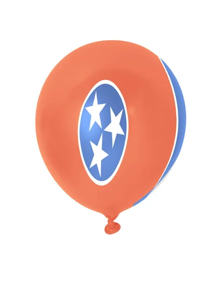 Balão Inflável Com Bandeira Estado Tennessee Isolado Fundo Branco — Fotografia de Stock