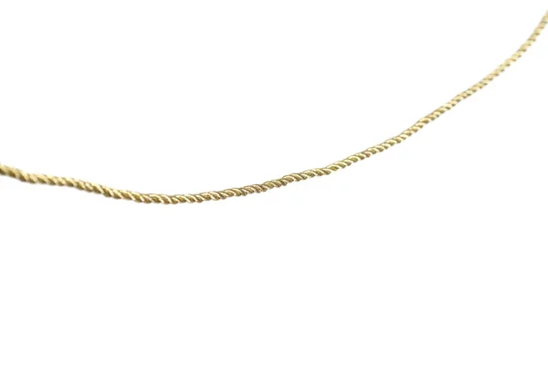 Goldenes Seil Isoliert Auf Weißem Hintergrund — Stockfoto
