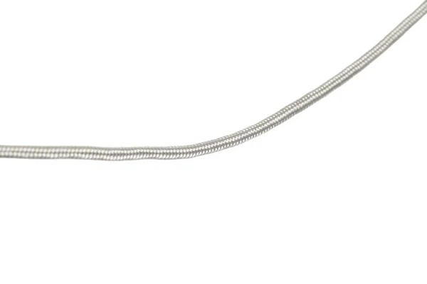 Срібна Мотузка Ізольована Білому Тлі — стокове фото