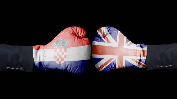 Bokshandschoen Voor Beginners Met Kroatië British Union Jack Vlag Kroatië — Stockfoto