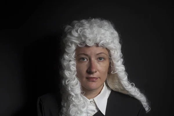 Portrét Ženy Právník Černém Pozadí — Stock fotografie