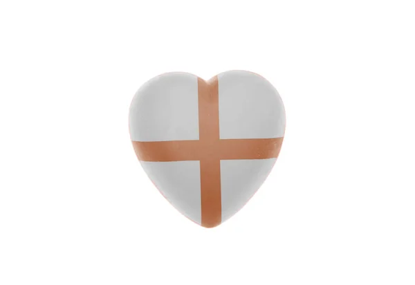 Сердце Английским Флагом Белом Фоне — стоковое фото
