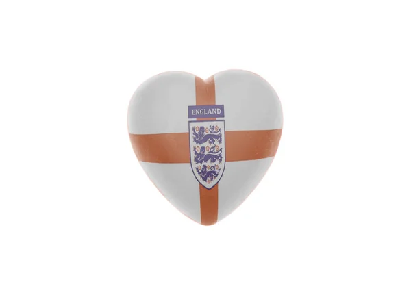 Hjärta Med Tre Lions Fotboll England National Football Team Flagga — Stockfoto