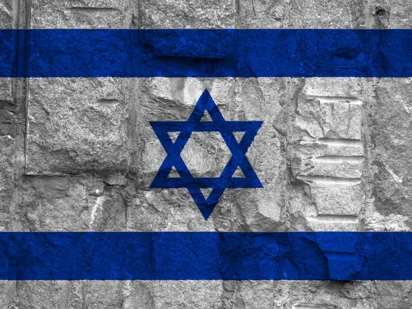 A kő háttérmintázatot Izrael zászlaja — Stock Fotó