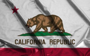 Arka plan California devlet Amerika Birleşik Devletleri et kalınlığı ile yivli sallayarak bayrağı yakın çekim .