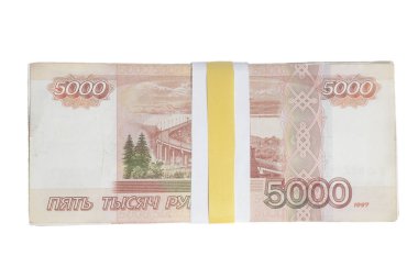 Beş bin ruble yığın bandı ile