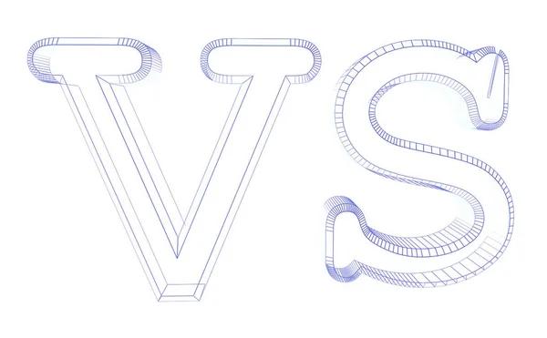 Letters Wireframe Render Illustration Isolated White Background — Stock Photo, Image