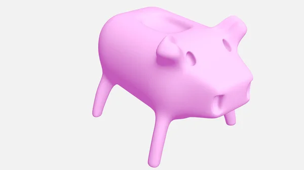 Rózsaszín Piggy Bank 3d render illusztráció — Stock Fotó