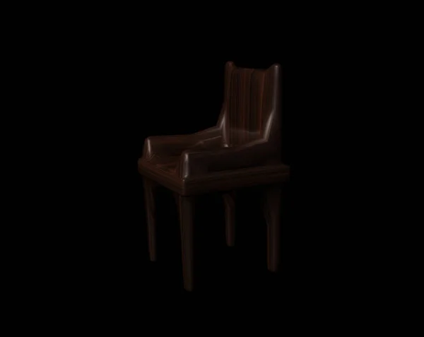 Ξύλινη καρέκλα 3d καθιστούν — Φωτογραφία Αρχείου