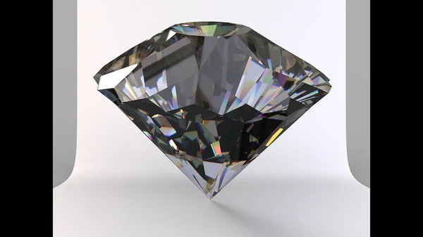 Diamantes Renderizar Fundo Branco — Fotografia de Stock