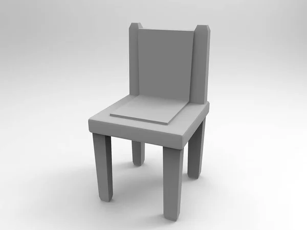 Gray Chair Render Isolated Black Background — Stock Photo, Image